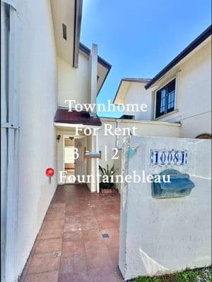 🏡 Townhome For Rent! 🏡 This beautiful 3-bed, 2-bath townhouse is ready for you! 🌟 Featuring: ✅ 2 assigned parking spaces 🚗🚗 ✅ Screened patio + open patio for ultimate relaxation 🌿 ✅ Prime location—near Turnpike, Dolphin Mall & International Mall 🛍️  ✅ Water Included 💰 Rent: $3,300/month  📋 Requirements to move in: 	•	1 month + 2 deposits 	•	Background check 	•	Rental application 	•	HOA approval 📞 Don’t wait—schedule a showing today! Mel Osorio Real Estate Agent Layer 7 Group #ReciénListado #ViviendaEnMiami #CondominioEnRenta #BienesRaícesMiami #hogarsoñado  #JustListed #MiamiLiving #CondoForRent #RealEstateMiami #dreamhome  #miamirealestate #miamirealtors #forrentmiami #creatorsearchinsights 