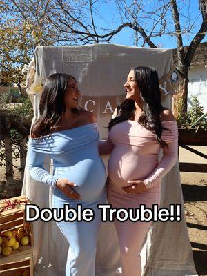 Double trouble 🩷🩵 @BUMPSUIT #babyshower #pregnantsister #cousincrew @taliapowers @Sister Talk 