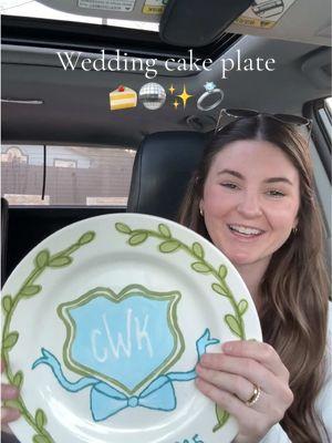 Loving how this turned out!!! #bride #weddingtiktok #2025bride #2026bride #maybride #may2025bride #weddinginvitation #diyweddinginvites #diybride #weddingcake #cakeplate #pottery #potterypainting #potteryplate #diyplate #weddingplate 