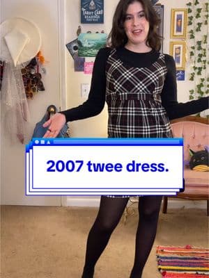 Late 2000s fashion: making this 2007 twee jumper dress work in a 2025 outfit. I love it so much.  #2000s #2007 #fashiontiktok #twee #hipster #2000sfashion 