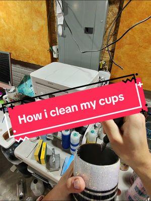 How I clean my cups before shipping them out! #cstdesigns #glittertumblersoftiktok #tumblers #tumblersoftiktok #glittertumbler #tumblermaker #craftersoftiktok #behindthescenes #crafter 