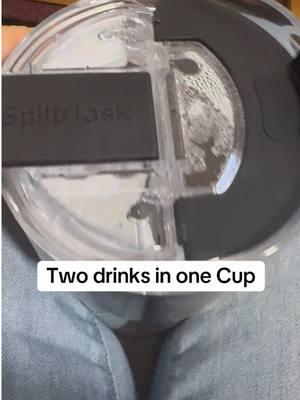 No more juggling multiple cups. This Splitflask makes carrying two drinks a breeze #splitflask #dualcup #twodrinksonecup #splitflaskdualchamber #tumbler #insulatedtumbler #coffeecup #watertumbler 