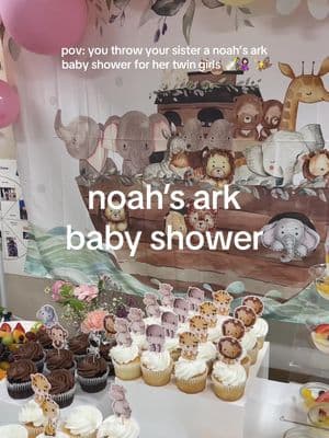 can’t wait to spoil my future nieces 🥹🥹🥹 also hmu if you need photobooth services!! 👀 #babyshower #babyshowerideas #babyshowerdecorations #noahsark #twingirls #pregnant #twins #babytok 