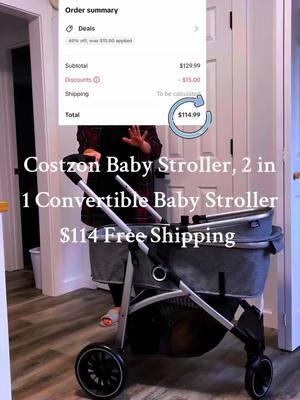 Costzon Baby Stroller, 2 in 1 Convertible Baby Stroller $114 Free Shipping #Costzon #BabyStroller #baby #convertiblebabystroller #TikTokShop #shopping #viralvideo #fyp 