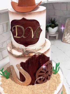 Pastel 3 pisos crema chantillí #parati #cowboy #cowboycake #cake #tendencia #anavazquez2000 #pastelespersonalizados #tipsreposteros #f #3leches 