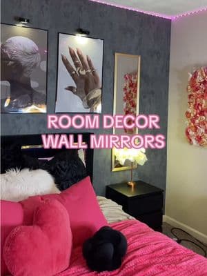 Replying to @Itsyayabitxh_ room refresh: gold wall mirrors ✨ #roomdecor #roommakeover #wallmirror #roominspo #roomdesign #bedroomdesign #bedroommakeover 