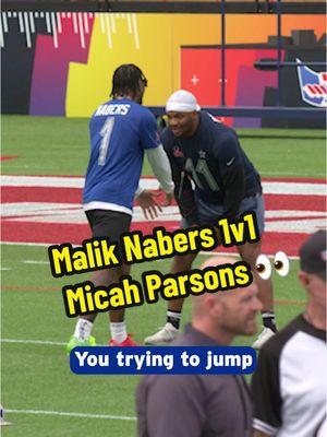 Malik Nabers goes 1v1 with Micah Parsons 🔥👀 #maliknabers #micahparsons #1v1 #nfl #football #micdup #giants 