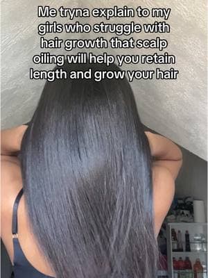 If you struggle with hair growth scalp oiling helps with length retention and activating rspid hair growth✨ #blackhair #howtogrowlonghair #lengthretention #hairregrowth 