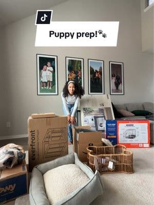 It’s happeningggg🥹🐾 I added the divider and crate bed later!! There’s also sooo much stuff not in the video like his food, toothpaste, leash etc. I’m so excited!! #puppyprep #newpuppy #preparingforpuppy #newdogmom