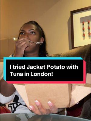 I tried jacket potato with tuna mayo, corn, and spring onion. It was from Jacket and Burger Factory in London. See my previous video for beans on toast review. #beansontoast #jacketpotato #london #ukfoodie 