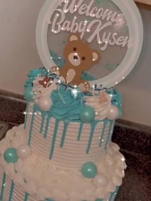 Baby Bear 🐻 Baby Shower Cake! #BabyShower #BabyShowerCake #BabyShowerCupcakes #KenzieGrwm #GrwmKenzie #BearBabyShower #creatorsearchinsights #2TierCake #Cupcakes #Cake #BabyBlue #BabyBear #BabyShower #DripCake #Reel #Reels 