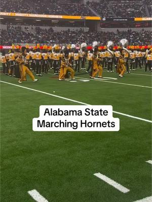 Alabama State University Marching Hornets at The Honda Battle of the Bands 🖤💛🐝 #fy #foryou #foryoupage #battleofthebands #honda #alabamastateuniversity #marchinghornets #stingettes #honeybees #hbcuband #hbcu #hbcupride #hbcugrad 🎓