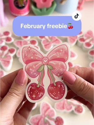 Unboxing the freebie sticker for February 💖🍒 In case you missed it, every order this month will get this cherries sticker while supplies last 🥹🍒#stationery #cutestationery #asmr #stickerasmr #smallbizasmr #unboxingasmr 