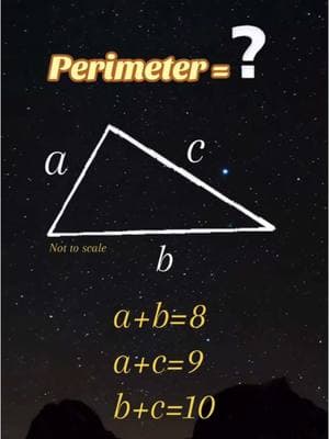 How quickly can you find the perimeter of the shown triangle? (all lengths in m) #algebra #mathchallenge #mentalmath #mathtrick #geometry 