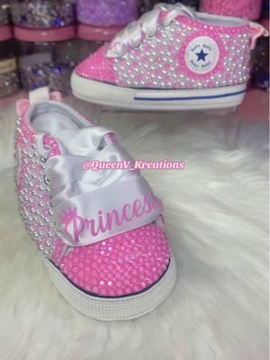 ✨🎀 Baby Girls 1st Bling Shoes 🎀✨ #bling #blingbling #blingedout #blingsneakers #customsneakers #customshoes #queenvkreations #babiesoftiktok #baby #fashion #momtobe #sneakerhead #blingshoes #fypシ゚viral #fyp #fypシ゚viral 