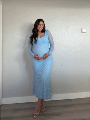 Baby shower ready 🩵 #babyshower #babyshowerdress #pregnant #pregnancy #ivfpregnancy #32weekspregnant #maternity #ivfbaby #maternityfashion #dress #babyboy #dress #bluedress #boymom #momtobe #babybump #pregnancyoutfit 