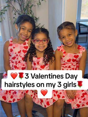 🌹❤️3 Valentine’s Day styles on my 3 girls❤️🌹 . . . #valentinesdayhairstyles #kidsvalentinesdayhair #vdayhair #ValentinesDay #heartbraid #fyp #theorjifamily #threestrandtwistout #curls #hairtutorial #theorjifamily #hairstylesforkids #KidsHair #cornrows #braidout #washandgo #braids #CurlyNaturalHair #CurlyHair #CurlyHairRoutines #WASHday #hairtutorial #ToddlerCURLS #CurlyHairstyles #NaturalHair #kidshairstyles #CurlyKids #kidsbraids #braidstyles #hairinspo