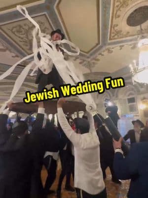 At Orthodox Jewish weddings there is a custom to make the bride and groom happy by doing ‘shtik’ (acting silly) This is Aron’s friend  using @Milwaukee Tool #jewish #jewishwedding #wedding #bride #groom 