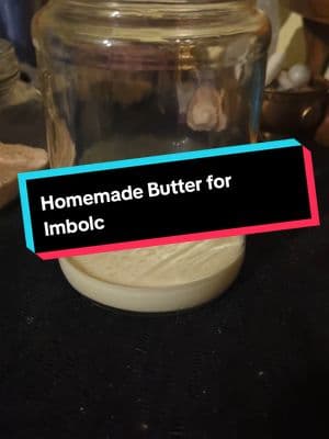 Homemade Butter for Imbolc. So Delicious! #Witchtok #Witchcraft #butter #imbolc #dairy #witchcraft #celebrate #yummy #homemade #witchythings #witchesoftiktok #pandoraswitchbox 