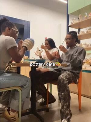 double dates >>🥰🎨  (@cj. @Khi) #pottery #potteryclass #datenight #dateideas #couplestok #relationships #funthingstodo #coupledates #coupledateideas 