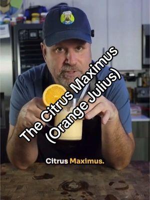 The Citrus Maximus.  My take on the Orange Julius, inspired by Christina Tosi.  LINK IN BIO for this nifty Electric Juicer and the Clear Vanilla Extract.  Makes 1 drink:  3 oranges, juiced (about 1 cup juice), plus orange wheel for garnish 1 cup ice  2 tablespoons sweetened condensed milk 1/2 teaspoon clear vanilla extract Directions:  Combine the orange juice, ice, sweetened condensed milk, and vanilla, and blend on high until smooth and creamy. Pour into a drinking glass. Garnish with orange wheel. Enjoy!!! #orangejulius #orangedrink #easydrink #EasyRecipe #drinkrecipe #smoothierecipes. 