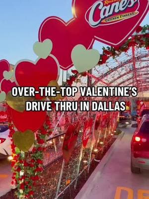 Calling all Cane's lovers: @Raising Cane's and @Coca-Cola have teamed up to transform their Grand Prairie location into a full-on Valentine's Day wonderland! And it is so cute! Whether you're rollin' through with your boo, your besties, or just treating yourself, this festive V-day drive-thru is complete with over-the-top décor, dazzling lights, and a dreamy Tunnel of Love! We stopped by ourselves last night, enjoying the lights with the most stunning sunset and we have to say, it is really well done! Cane's went all out! 💖Drive through the glowing "Tunnel of Love"  📸Snap pics with festive Valentine's Day décor 🍟Grab your Raising Cane's faves (aka The Box Combo & a Diet Coke) Find the over-the-top experience at 3158 S HWY 161 Grand Prairie, TX 75052! It's there all day and night Cane's is open but going at night for the tull effect is our recommendation. So tag your crew and make your plans! you to Raising Cane's and Coca Cola for sponsoring this post! #caniacambassador #cocacola