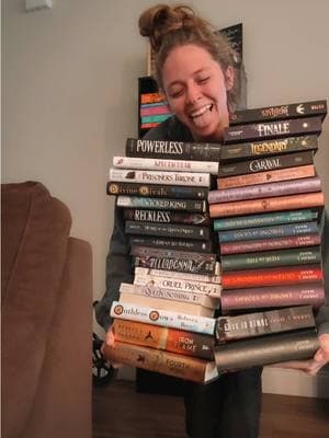 Trying to hold all the physical books I read in 2024! With my kindle books I read a total of 82 books!  #bookshelf #2024reads