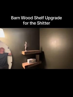 Floating Barn wood shelves #barnwood #floatingshelves #homerenovation #handymantips 