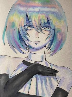 The drawing looks better in person, since the colors blended really nicely thankyou shuttlart #hnk #diamond #landofthelustrous #phos #manga #art #artist #markers #sketch #artist #hnk #arttok 