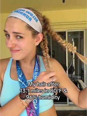 Hair mask & so much leave in conditioner & it’s still a giant knot🥲 #belowaveragerunning #averagerunning #halfmarathon 