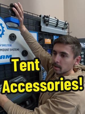 Here's Drew showing a few of the many accessories in the ClamLock system for both Quick-Set screen shelters and Clam ice house! There's a Center Support Pole, Cup Holders, Fan-Light, LED Light, Shelf, ClamLock Power Center, Aurora LED Lights Kits and more! #clamoutdoors #quicksetclam #camping #campinggear 