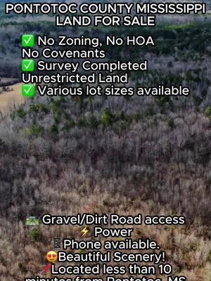 #pontotoccountyland #mississippirealestate #unrestrictedland #landforsale #dreamproperty