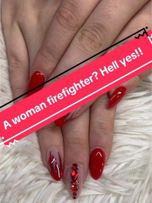 #Firefighter #FireWoman #Graduating #FireAcademy #Red #RedNails #FireNails #NailTech #TeachingNails #EasyNailArt #FYP #fypシ #Trending #TrendingNails #TikTok 