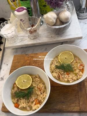 Lemon chicken and rice soup🍋 #lemonchickenorzosoup #lemon #chickensoup #soup #soupseason #rainyday #whenitrains #Recipe #healthy #greeklemonchickensoup #cozy #cozymeals #winter #Home #homeinspo #homeaesthetic #homedecor #pinterestaesthetic #pinterest #marthastewart #martha @Graza 