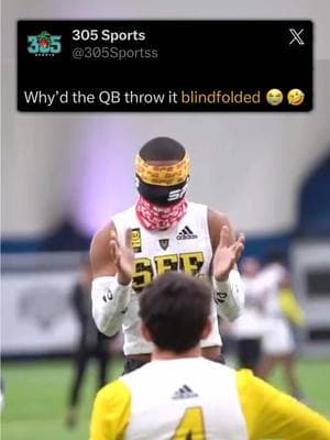 This vid has South Florida written all over it 😂🔥 #football #7on7 #highschoolfootball #qb #quarterback #blindfold #blindfootball #highlights #touchdown #highschoolsports #athlete #funny #miamifootball #southfloridafootball #sports