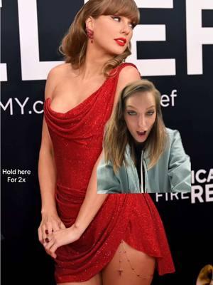 I AM GAGGED. The T on her leg?! #greenscreen #taylorswift #taylorsversion #taylornation #grammys #redcarpet #red #swiftie #swifties #swiftok #swifttok #grammy #grammys2025 #reputation #reputationtaylorsversion #reptv #rep #clown #chaos #fyp #fypシ #foryoupage 