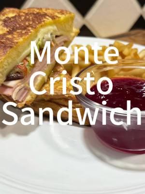 Sweet and Savory? Oh yeah! This Monte Cristo Sandwich is next level good! Perfect combo for a brunch idea or any other time of the day! #brunchideas #frenchtoasttwist #sweetandsavory #montecristosandwich #foodies #easygourmet #foryoupage #creatorsearchinsights 