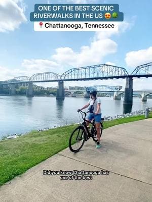 Have you done the whole TN Riverwalk? 💭 we love riding bikes here, especially in the spring when everything is blooming! 🌳🌸🚲 📍The Tennessee Riverwalk is a paved pedestrian-only path where you can run, bike, and walk along the Tennessee River in downtown Chattanooga Last time I posted this, many people asked how long the riverwalk actually is but idk the ~exact mileage~ due to additional segments over the years. Everything online says something different. I believe the main segment is 11ish miles from the base of the Incline to the Chickamauga Dam. We did this entire section last fall & it was awesome 🙌🏼 You can add other sections like the South Chickamauga Greenway for another 12 miles or so~ 📌ACCESS: - there’s several bike rental stations through the city, from the Incline Railway at the base of Lookout Mountain to the Riverpark on Amnicola Highway. or just bring your own!  - you can rent bikes for $10/ day if visiting, or get a local annual pass for $50! the e-bike rentals are the most fun 🔋⚡️ - there’s several trailheads with free parking, you can find a map online! - you can easily connect to other areas downtown, like the Walnut Street Bridge & Coolidge Park from the Riverwalk and find local restaurants & shops nearby - along the paved path, you’ll find outdoor art sculptures, picnic tables, green spaces, play areas, fishing piers, boat ramps, and more ✨ it’s one of our favorite ways to exercise & explore the city 🙌🏼 #chattanooga #chattanoogatn #riverwalk  #tennesseeriverwalk #downtownchattanooga 