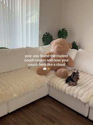 who else bought a white couch not thinking of how dirty it could get? 😂💗 #couchcovers #cozy #homefinds #cozyhome #aesthetic #soft #fuzzy #fauxfur #blanket #whitecouch #TikTokShop #LifeHack #homehacks 