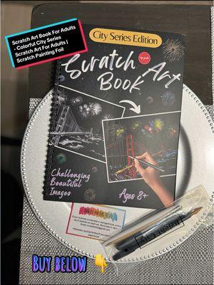 Scratch Art Book For Adults ✍️👍- Colorful City Series Scratch Art For Adults | Scratch Painting Foil Art For Adults | Scratch And Sketch #scratchart #scratchartbook #artbook #art #TikTokShop #artforadults  #arthobby 