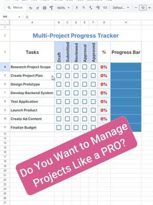 Create multi project progress tracker to manage projects like a pro #excel #exceltips #exceltutorial #learnexcelontiktok #excelhelp #productivityhacks #spreadsheetskills #microsoftexceltutorial #fyp #fypage #fypppppppppppppp