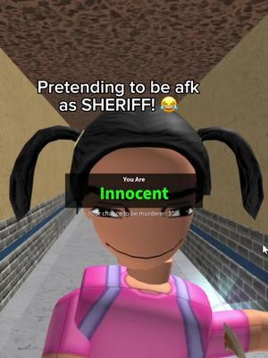 pretending to be afk as sheriff! 😂 #mm2 #prank #mm2funny #roblox 