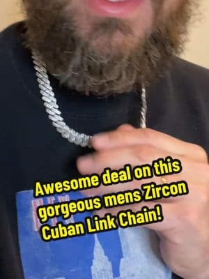 Awesome deal on this gorgeous mens Zircon Cuban Link Chain! #mensjewelry #mensnecklace #squarelinknecklace #cubanlinkchain #menszirconchain #zircon #giftsforhim2025 #fathersdaygift #ucciyojewelry 