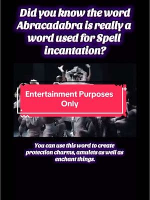 This is for Entertainment Purposes Only! Just thought everyone should know something fun about the word Abracadabra. #forentertainmentpurposesonly #DidYouKnow #funfacts #abracadabra #magicspell #magick #magic #ladygaga 