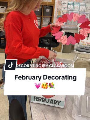 Decorating the classroom for February! 💓🥰 #teacher #teachersoftiktok #teacherlife #classroom #classroomsetup #classroomdecor #schoollife #february #ValentinesDay 