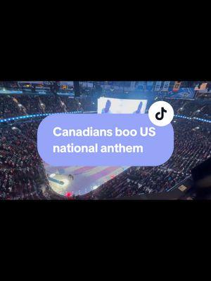 Fans at Rogers Arena on Sunday booed the U.S. anthem, a day after President Trump signed an executive order imposing tariffs on Canada. The boos began as soon as anthem singer Agasha Mutesasira began singing the anthem prior to puck drop between the Detroit Red Wings and Vancouver Canucks. It continued throughout the song — at times louder than others — and didn't abate until near the end, when it appeared fans were applauding the singer, not the song. There was loud cheering, in contrast, during "O Canada," the Canadian anthem.  Video: Helene St. James/Detroit Free Press  #redwings #canucks #canada #fyp #tariffs #trump 