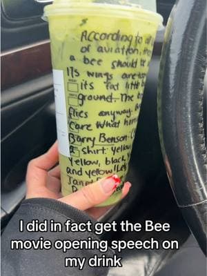 Only took me half way of reading it to realize #beemovie #sbux #starbucks #fyp 