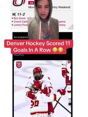 Denver hockey scored 11 unanswered goals #denver #denverhockey #universityofdenver #denvercolorado #collegehockey #collegehockeyplayer #ncaahockey #ncaa #greenscreen 