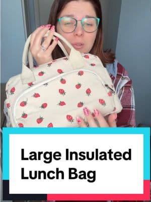 Check out this large insulated lunch bag in the TikTok shop! You can fit all the snacks! #lunchbagsale #insulatedlunchbag #mealprepessentials #foodonthego #lunchbagdeals 