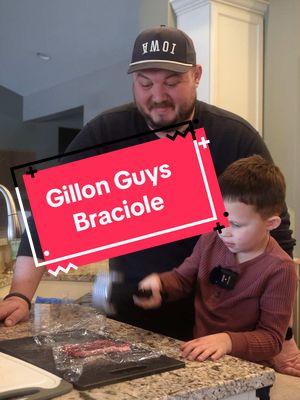 Grady helps me make braciole on this weeks #GillonGuys  #italian #braciole #sundaygravy #dadgoals #fathersongoals #masterchef #kidscancook #kidsrecipes 